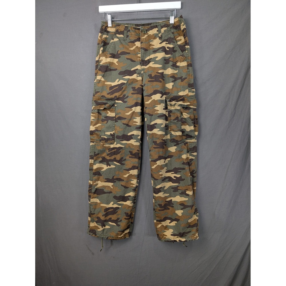 Levi's 94 Baggy Camo Cargo Pants W25 L30 Green Brown Woodlawn Camouflage 7736